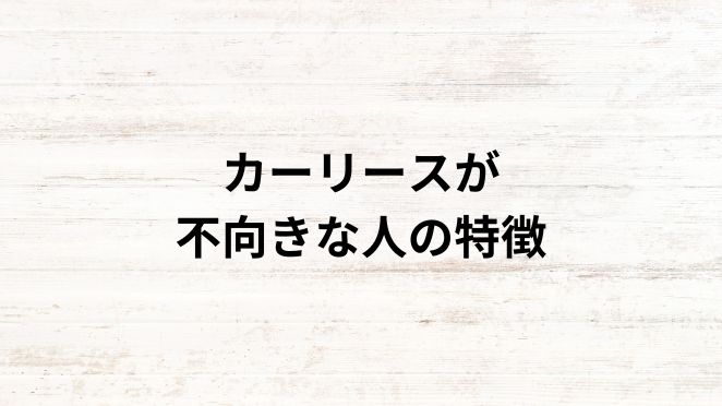 カーリースに向いていない人