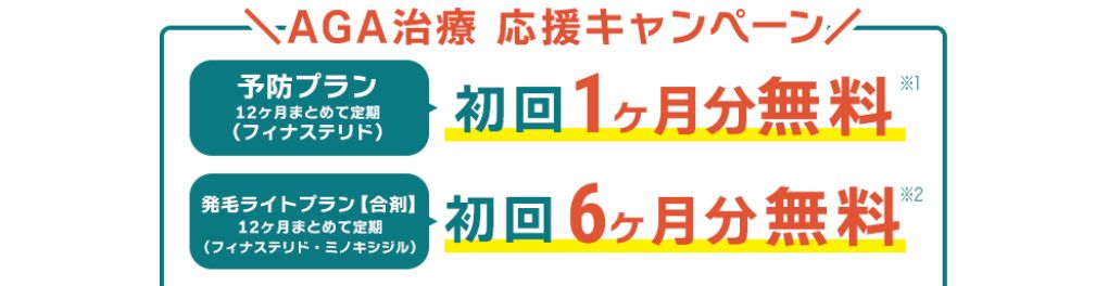 クリニックフォアのAGA治療のキャンペーンバナー